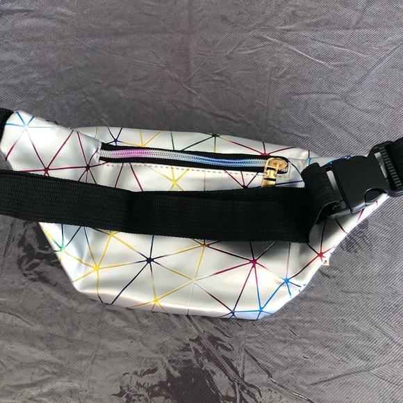 Fanny Pack Geometric Holographic waist belt bag - Picture 4 of 12